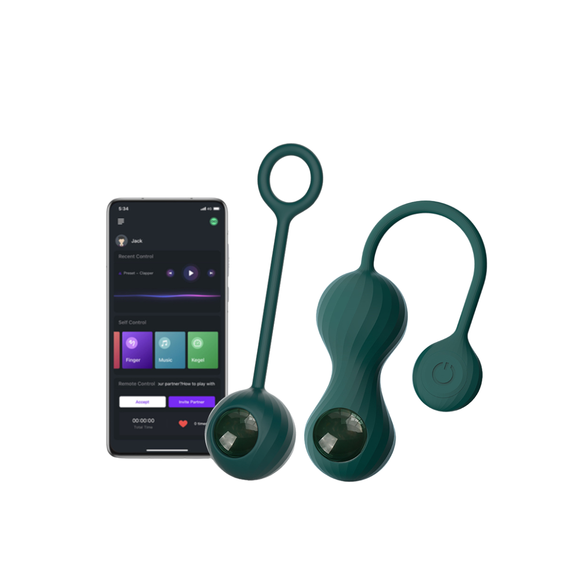 Magic Motion - Crystal Duo Smart Kegel Vibrator with Weight Green