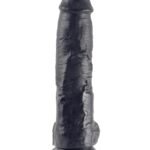 King Cock 10" Cock with Balls Black