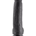 King Cock 9" Cock with Balls Black