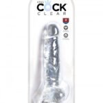 King Cock 8 Inch Cock with Balls Transparant