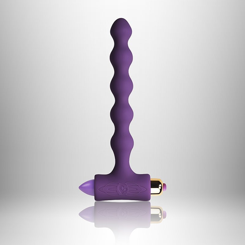 Vibruojantis analinis žaisliukas Rocks-Off Petite Sensations Pearls, violetinis