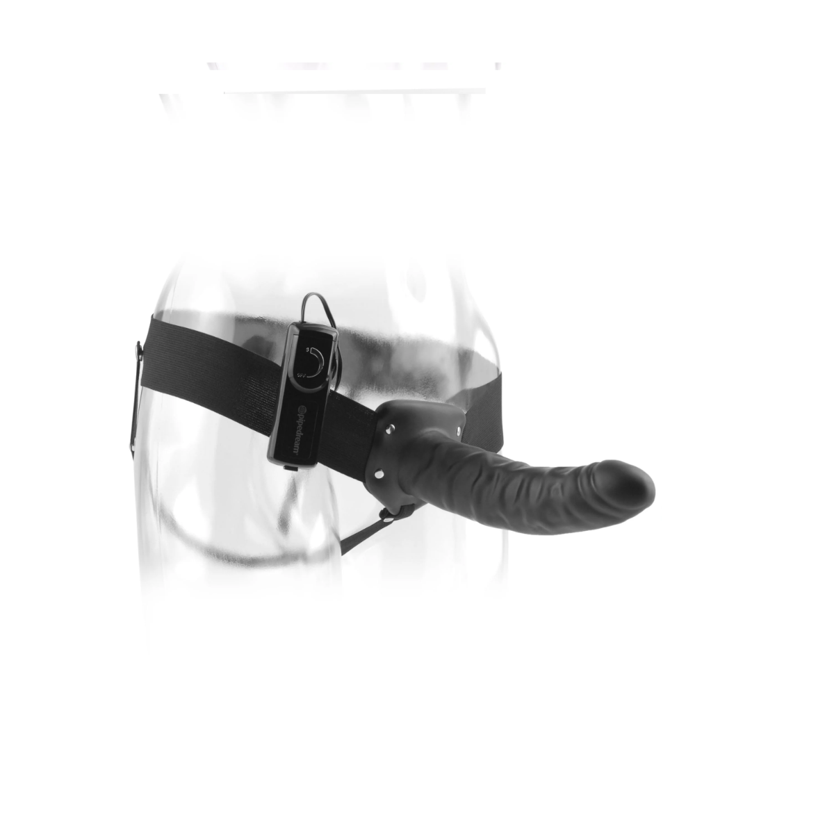 Pipedream Fetisch Fantasy Series 8" Vibrating Hollow Strap-On Black