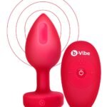 Vibruojantis analinis kaištis b-Vibe M/L, raudonas